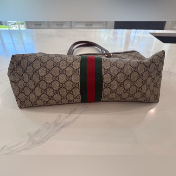 Gucci Ophidia GG Medium Shopper coated canvas leather trim Tote 100% AUTHENTIC!! - Picture 5 of 12